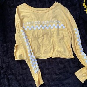 Yellow long sleeve ‘limited edition’ crop top